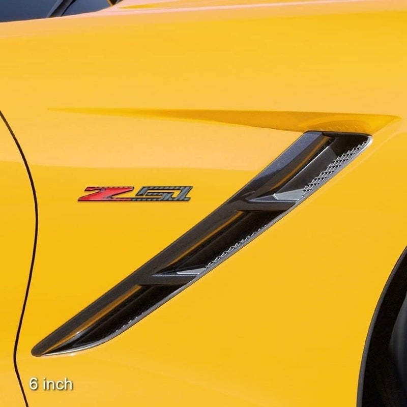 Pair Set Corvette C7 Z51 Emblem Carbon Fiber Stingray Badge Sticker Decal Replacement - Image 5