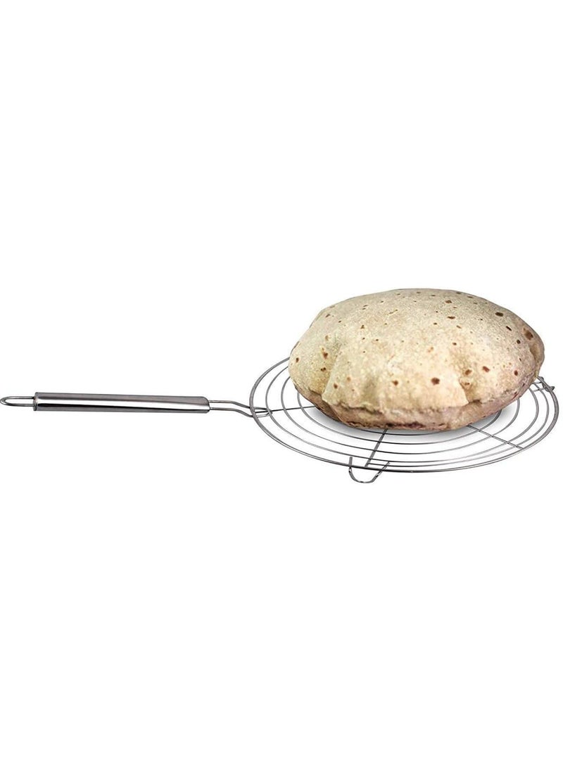 Bliss Times Bliss Times Jalebi Roaster Stainless Steel Round Roaster Jali Griller with Steel Handle Papad Roaster Toast Grill Roti Roaster Grill Chicken Roaster for Kitchen Stainless Steel 08  - Image 2