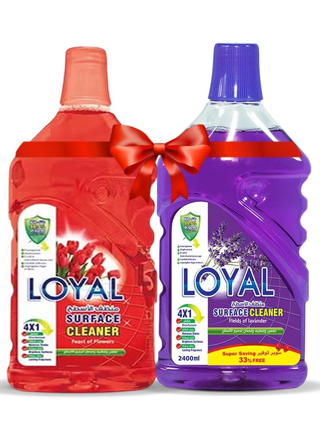 لويال منظف ​​أسطح ٢ × ٢٤٠٠ مل برائحة اللافندر والياسمين + وليمة الزهور
