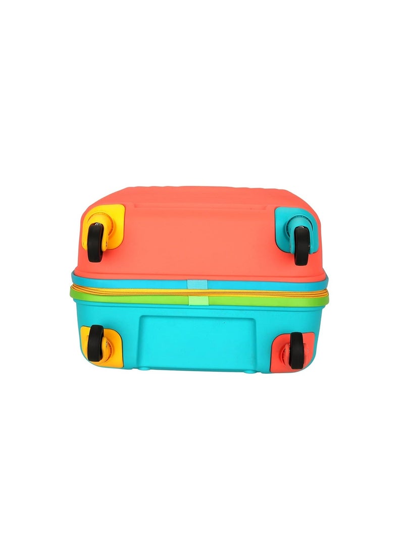 American Tourister Cabin Trolley Bag for Travel|Splash 55 Cms Polycarbonate Hardsided Small Luggage Bag|Speed_Wheel 8 Wheel Suitcase for Travel|Trolley Bag for Travelling, Coral/Teal - Image 5