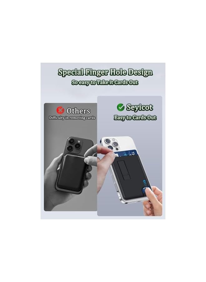Green Tiger Magnetic Wallet, Compatible with Mag-Safe Wallet for iPhone 16/15/14/13/12 Series, Magnetic Card Holder with Secure Grip, Slim Phone Wallet, Fit 3 Cards, Black - Image 5