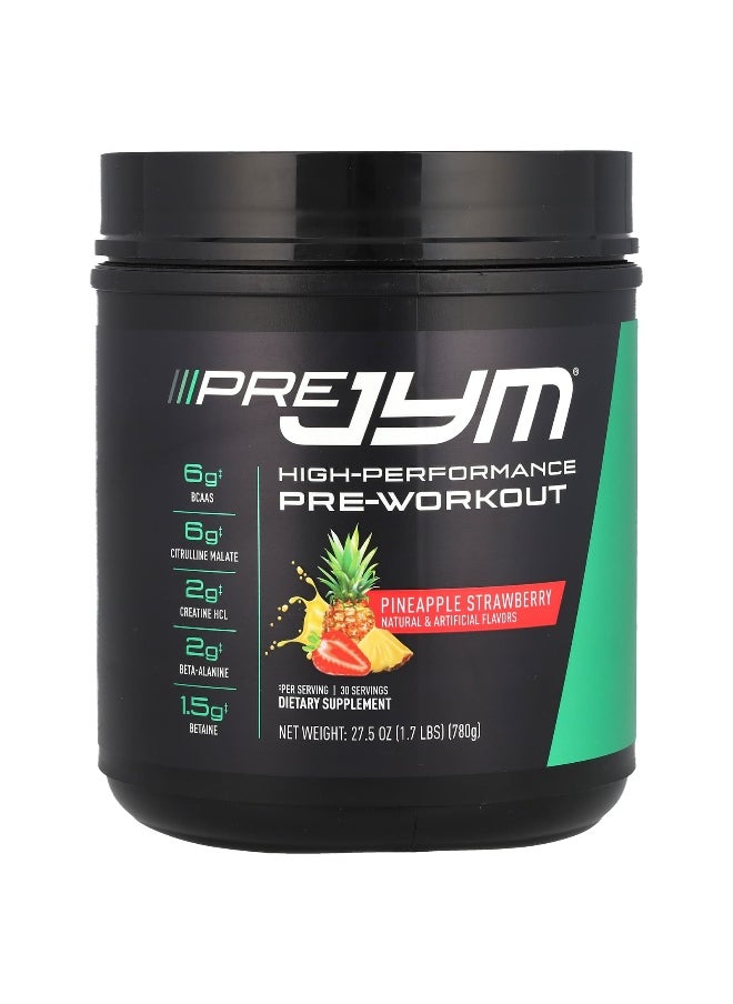 JYM Supplement Science - JYM Supplement Science, Pre JYM®, High-Performance Pre-Workout, Pineapple Strawberry, 1.7 lbs (780 g) - Image 1