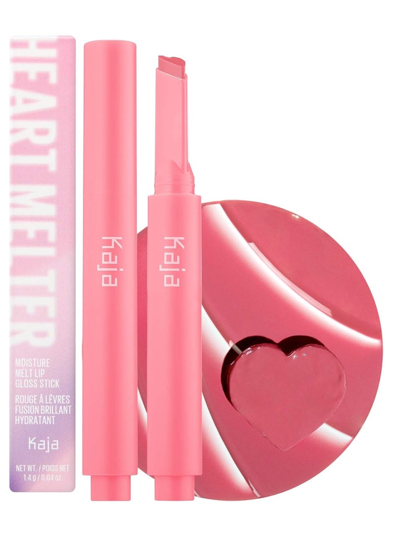 كاجا ملمع شفاه KAJA Heart Melter – Sweet Talk - قلم ملمع شفاه بلون الخوخ مع زيوت مرطبة، خفيف الوزن وغير لزج، منتج نباتي من مستحضرات التجميل الكورية، 0.04 أونصة. - Image 1