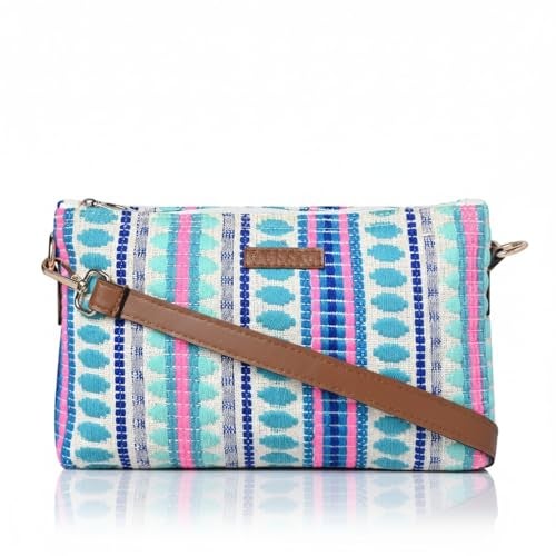 ENSAC Women's Premium Cotton/Full Sling Shoulder Bag | Ladies Purse Handbag | Special & Luxury Gift (LIGHT-BLUE) - Image 1