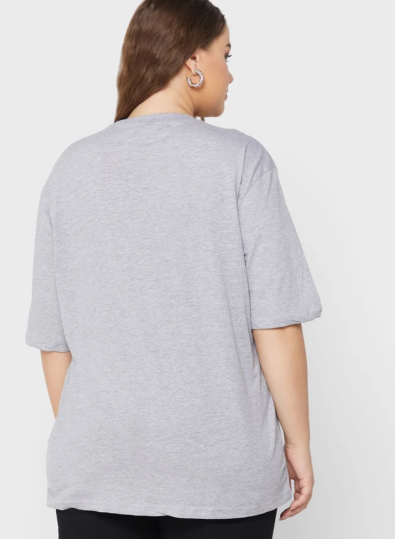 Ginger Plus Graphic Melange T-Shirt