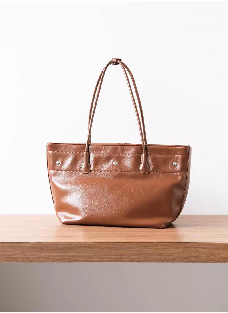 High quality cowhide soft leather tote bag Coffee - pzsku/ZE7D287E667279E569A8CZ/45/_/1731730967/2d7aa9bc-521c-4e90-814b-96464a7c5c2a