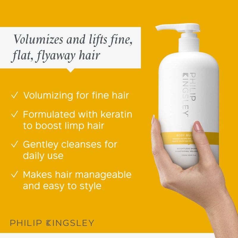PHILIP KINGSLEY | Body Building Weightless Shampoo | Volumizing Shampoo for Fine, Limp, Flat, Flyaway Hair | Hydrates, Thickens, Lifts and Adds Volume and Shine | 33.8oz - Image 2