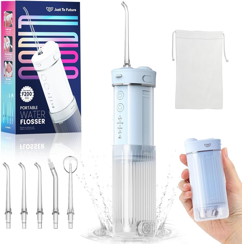 JTF Portable Mini Water Dental Flosser for Teeth Cleaning Travel Oral Irrigator with Telescopic Water Tank,4 Modes IPX7 Waterproof Design - Perfect for Braces, Bridges, and Home & Travel Dental Care - Image 1