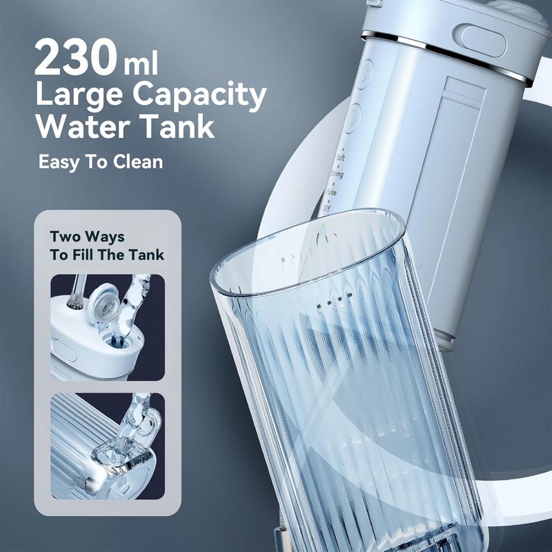 JTF Portable Mini Water Dental Flosser for Teeth Cleaning Travel Oral Irrigator with Telescopic Water Tank,4 Modes IPX7 Waterproof Design - Perfect for Braces, Bridges, and Home & Travel Dental Care - Image 5