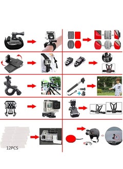 Generic 60 in 1 Camera Accessories Kit Compatible with GoPro Hero 12 11 10 9 8 7, GoPro Max, GoPro Fusion, DJI Osmo Action, AKASO, APEMAN, Campark, SJCAM  - Image 3