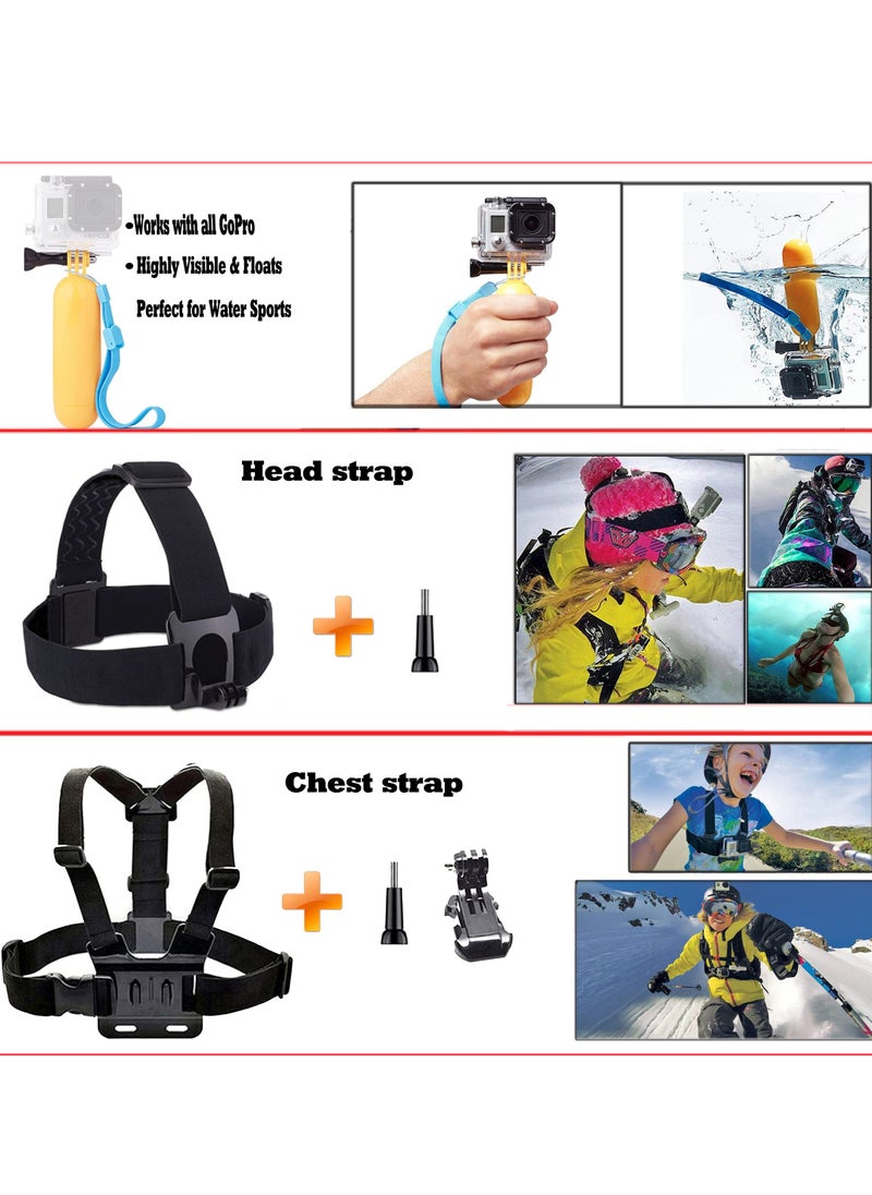 Generic 60 in 1 Camera Accessories Kit Compatible with GoPro Hero 12 11 10 9 8 7, GoPro Max, GoPro Fusion, DJI Osmo Action, AKASO, APEMAN, Campark, SJCAM  - Image 5