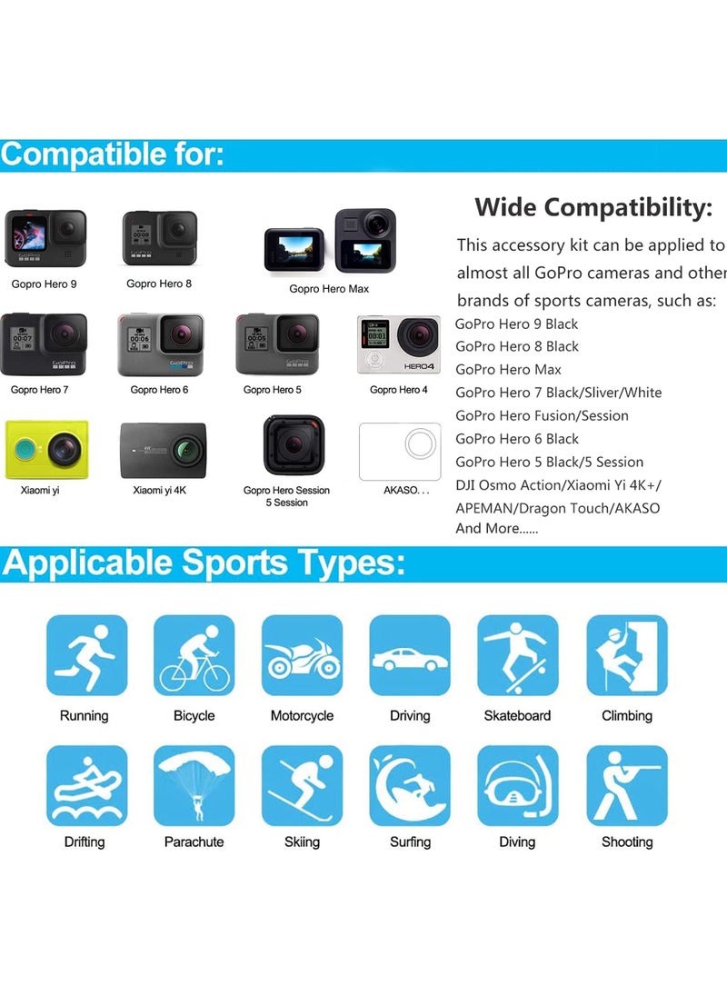 Generic - 60 in 1 Camera Accessories Kit Compatible with GoPro Hero 12 11 10 9 8 7, GoPro Max, GoPro Fusion, DJI Osmo Action, AKASO, APEMAN, Campark, SJCAM - Image 1