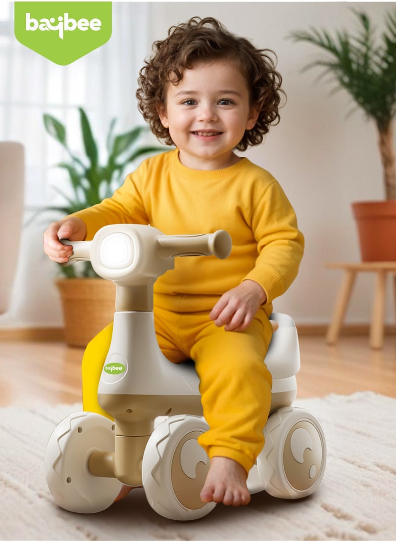 BAYBEE Wiggle Baby Ride on Car for Kids, Ride on Baby Car with Lights, Music & Storage Space | Kids Push Car for Baby | Push Ride on Car for Kids Toddlers 1 to 3 Years Boys Girls White Beige  - Image 2