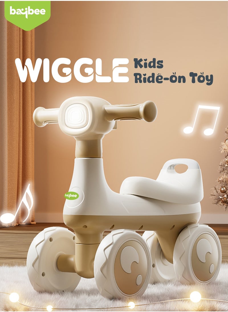 BAYBEE Wiggle Baby Ride on Car for Kids, Ride on Baby Car with Lights, Music & Storage Space | Kids Push Car for Baby | Push Ride on Car for Kids Toddlers 1 to 3 Years Boys Girls White Beige  - Image 5