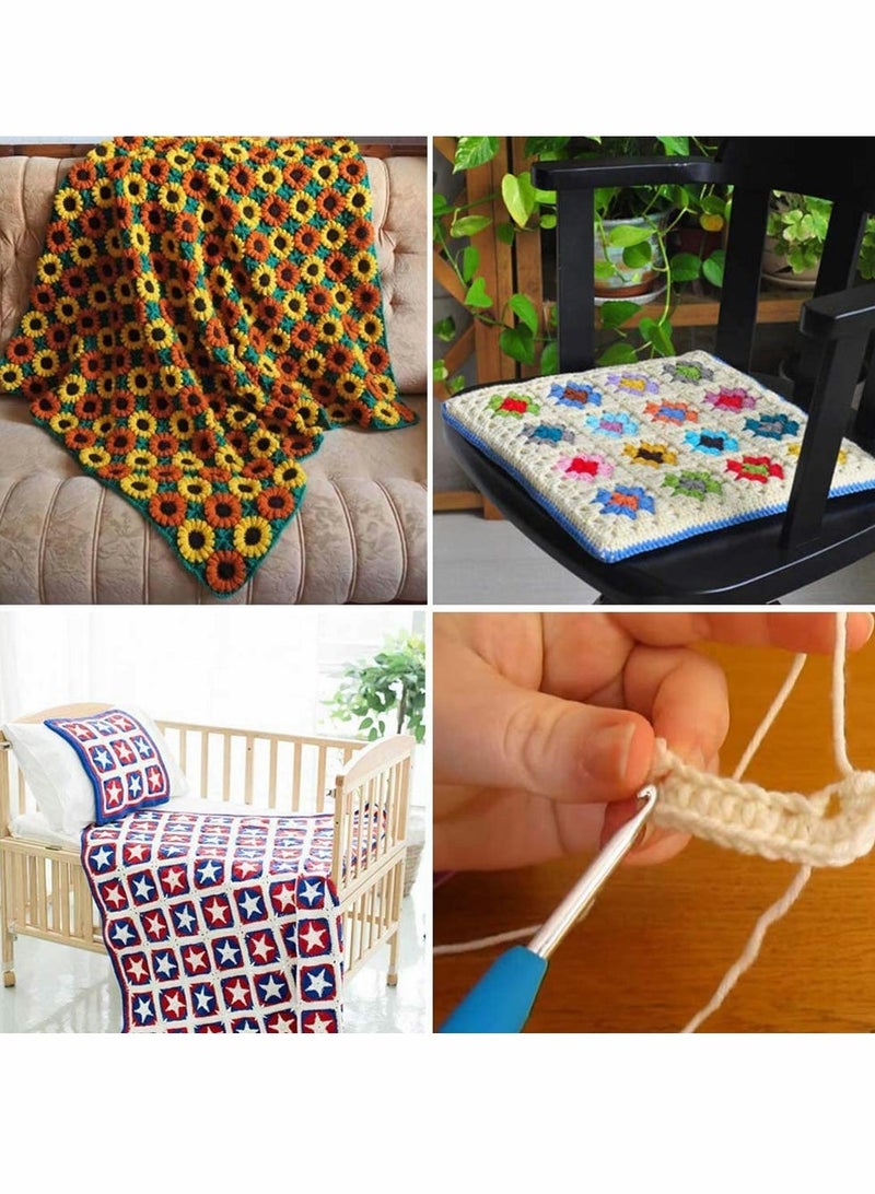 SOLARAE Crochet Hooks Set, Ergonomic Grip Soft Handles Aluminum Crochet Hook Smooth Knitting Needles Kit with Bag for Arthritic Hands, Extra Long?Knit Needles Weave Yarn Set, Best for Women - Image 3