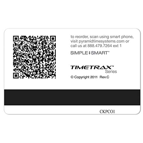 Pyramid Time Systems Trax 41304 Swipe Cards (51-100) for TTEZ, TTEZEK, PSDLAUBKK, TTPRO, TTMOBILE, FASTTIME 8000 & 9000 Time Clock Systems, 50/Pk. Magnetic Strip Employee Card, Blue/Black/White - Image 4