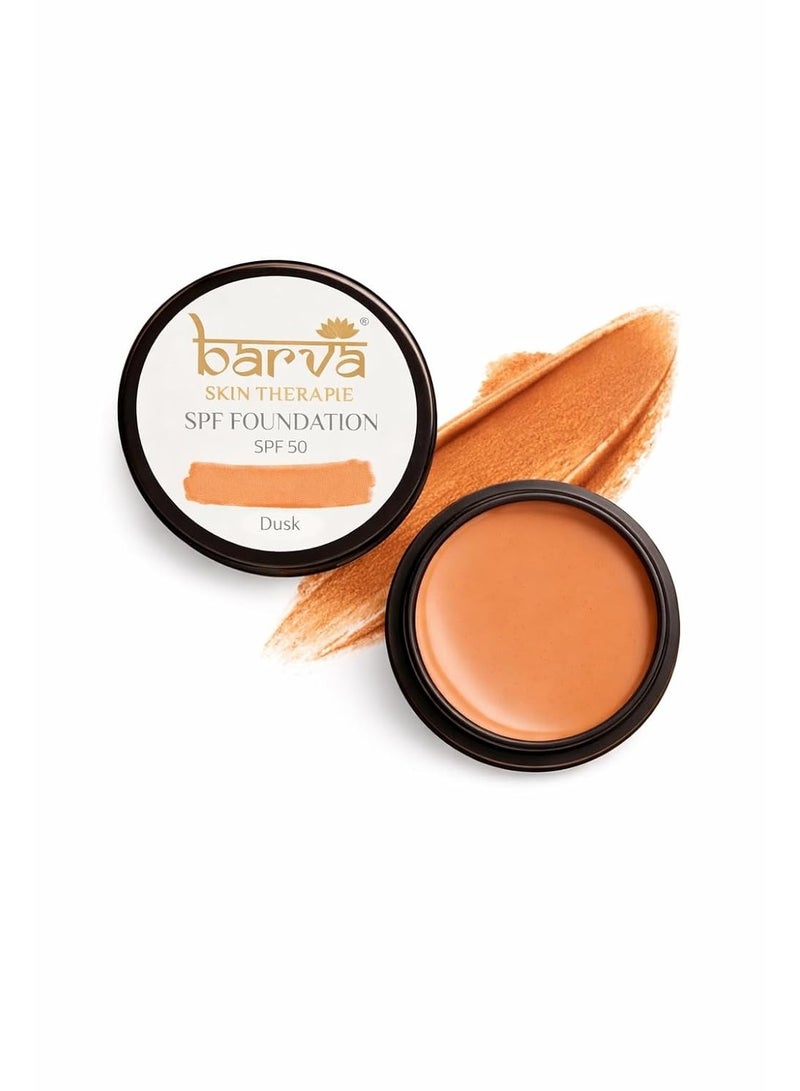 بارفا كريم Barva بتركيبة تغطية كاملة لجميع أنواع البشرة ومعامل حماية SPF 50، منتج 2 في 1 يجمع بين كريم الأساس (بلمسة نهائية شبه مطفية) وخافي العيوب (الكونسيلر)، مثالي للبشرة ذات الدرجات الهندية، 9 جم (درجة Dusk). - Image 1