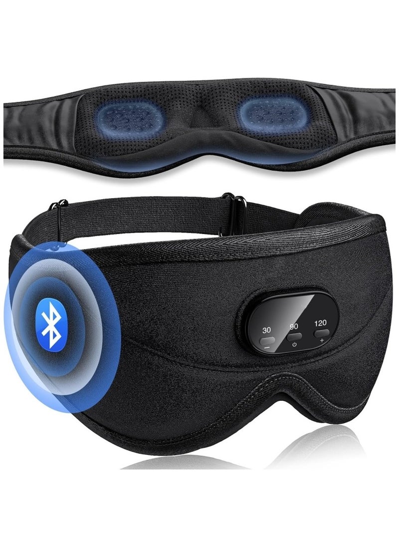 3D Sleep Eye Mask with Wireless Bluetooth 5.2  White Noise Light Blocking Headphones for Sleeping with Timer Suitable for Side Sleepers