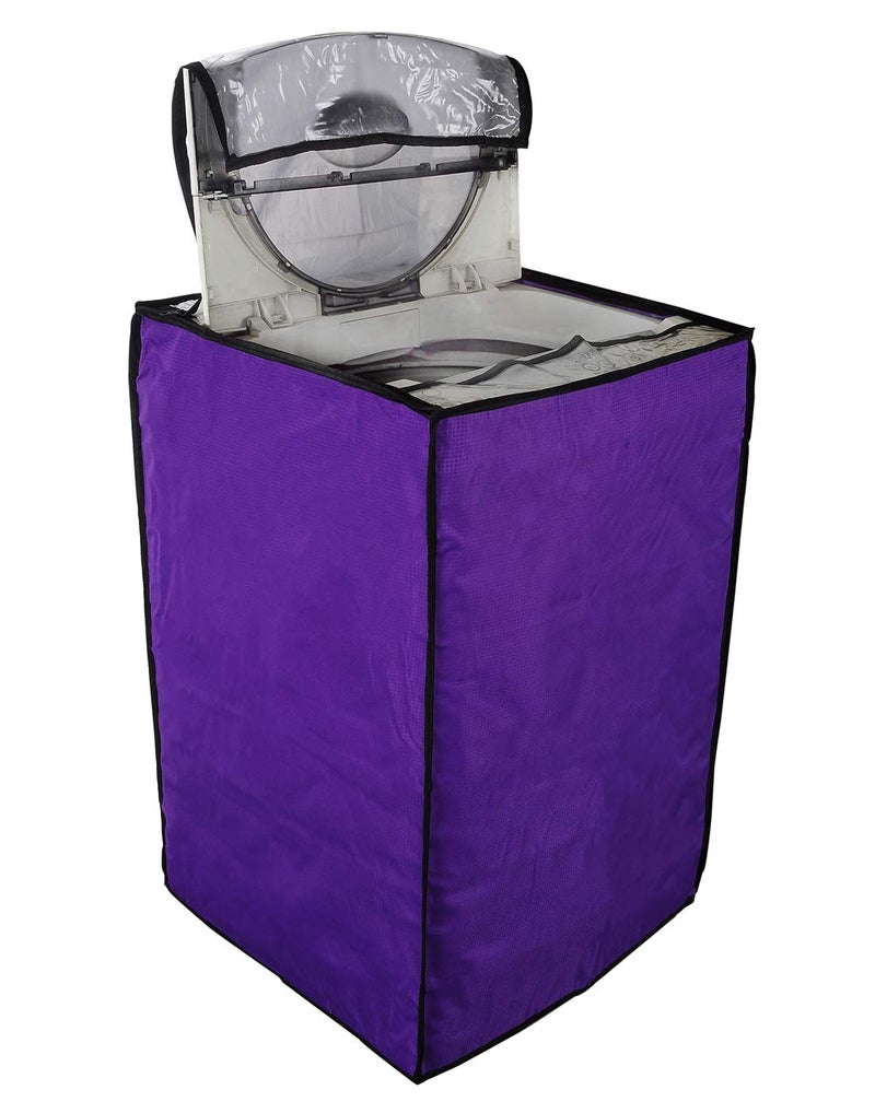 Classic® Top Load Washing Machine Cover Suitable for LG 6 kg, 6.2 Kg, 6.5 Kg, 7 Kg, 7.2 kg, 7.5 kg (56cms X 56cms X 85cms) Color - Purple - Image 1