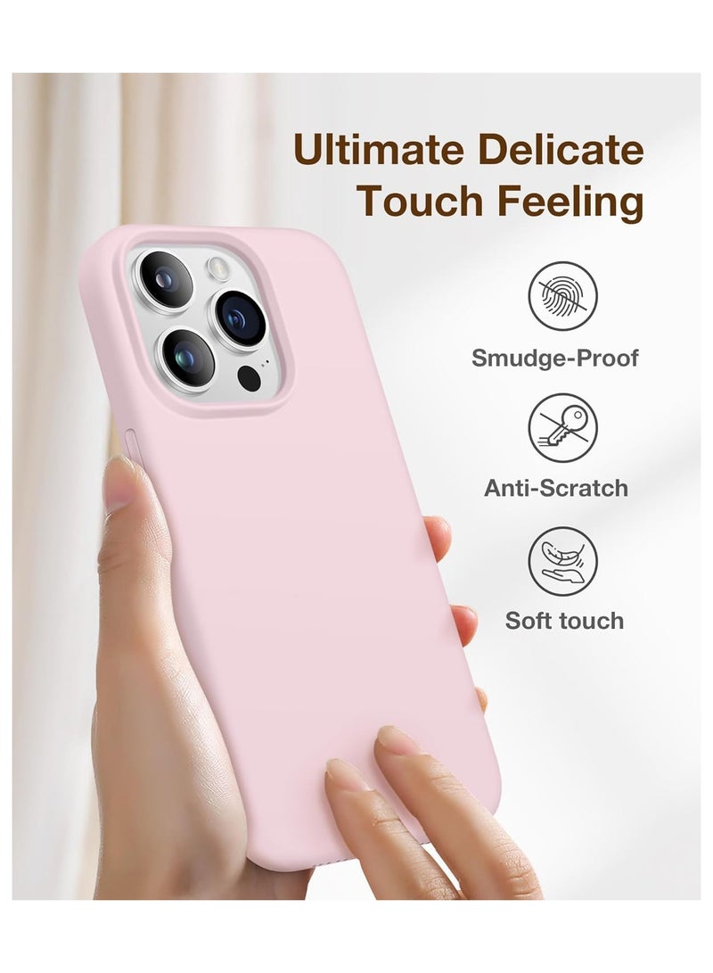 Case Compatible with iPhone 15 Pro Max, with 3X Screen Protector + 3X Camera Lens Protector, Liquid Silicone Shockproof Anti-Scratch Protective Microfiber Lining Phone Case (Hot Pink)  - Image 4