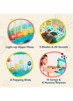 B. Toys - Hippo Pop- Musical Toy Keyboard - Play Piano - Songs, Sounds & Lights - Musical Instrument For Toddlers, Kids - 12 Months +  - Image 2