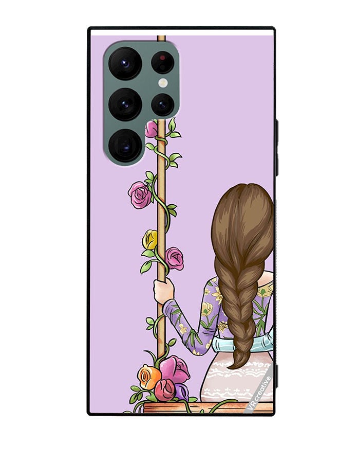 VR CREATIVE Protective Case Cover For Samsung Galaxy S22 Ultra 5G Beautiful Girl Looking Front Design Multicolour - Image 1