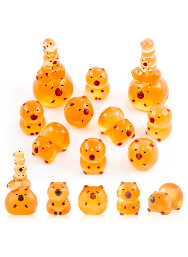 سيوسي Mini Resin Animals Capybara, Capybara Miniature Figures, Luminous Resin Animals, Tiny Cute Decor for Dollhouse, Fairy Garden, Aquarium, Party, Birthday, DIY Landscape, Night Light Display,10-Piece - Image 1