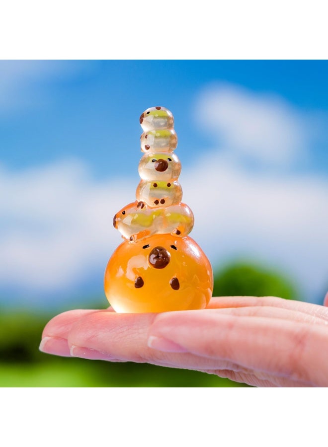 سيوسي Mini Resin Animals Capybara, Capybara Miniature Figures, Luminous Resin Animals, Tiny Cute Decor for Dollhouse, Fairy Garden, Aquarium, Party, Birthday, DIY Landscape, Night Light Display,10-Piece - Image 3