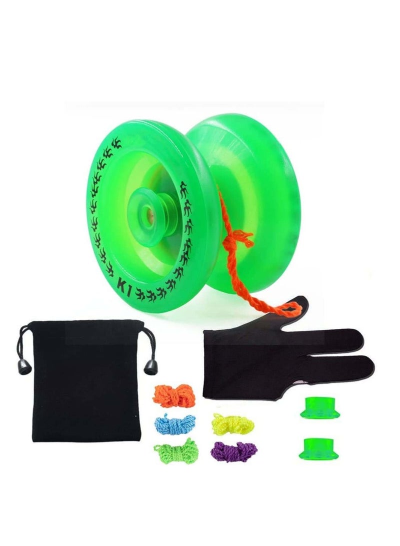 Captaintech K1 Glow in The Dark Yoyo Ball, Professional Responsive Yoyo for Kids Adults Beginners Intermediate Yoyos Green - Image 1