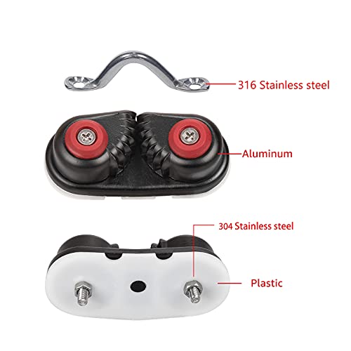 GANGUOLA Cam Cleat, Rope Cleat, Ball Bearing Fast Entry Cam Cleat for Line Sizes Upto 5/8-Inch, Aluminum, Sailing Sailboat Kayak Canoe Dinghy Accessories - Image 5