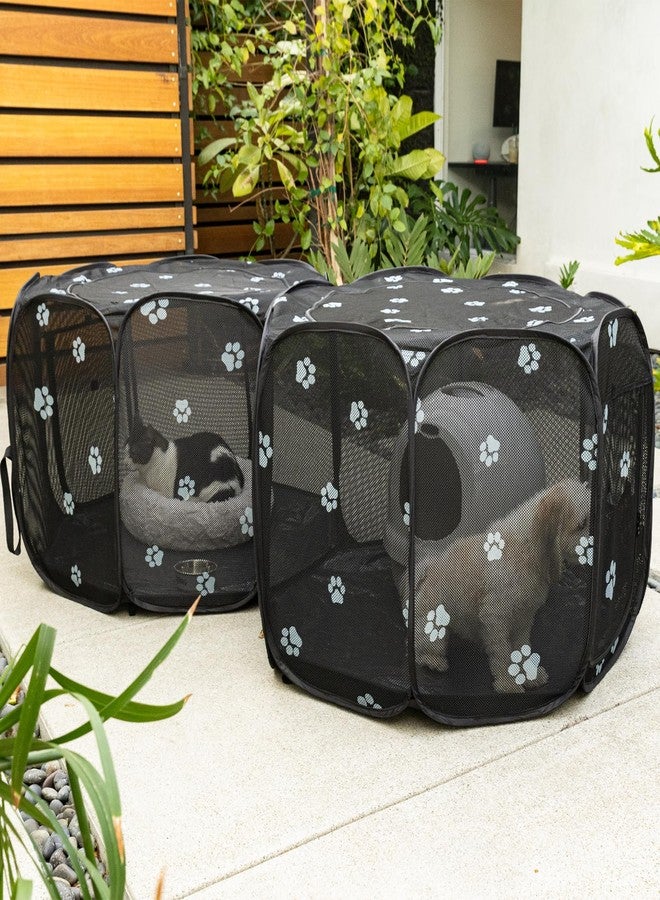 EighteenTek 2-in-1 Cat Playpen, Pop Up Dog Pet Playpen for Indoor Outdoor Cats Enclosed, Portable Pet Playpen, Kitten Puppy Foldable Play Pen Cat Dog Tent Crate Cage Kennel(No Divider, Unified Space) - Image 1