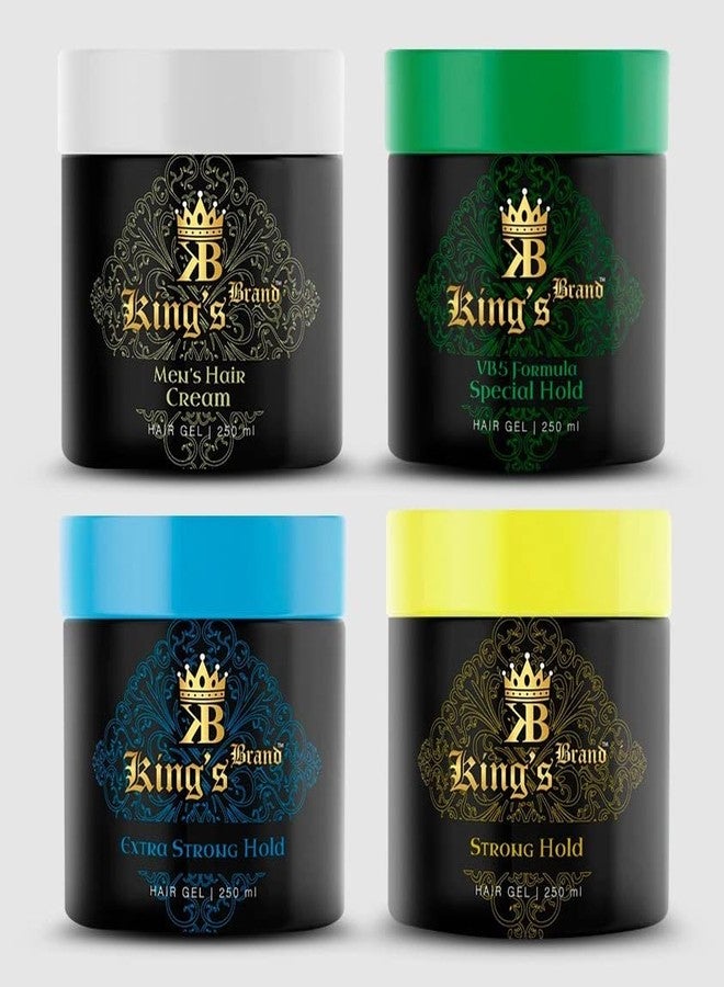King's Brand Professional Use Series Men's Hair Gel (Strong Hold, 250 ml) - Image 5