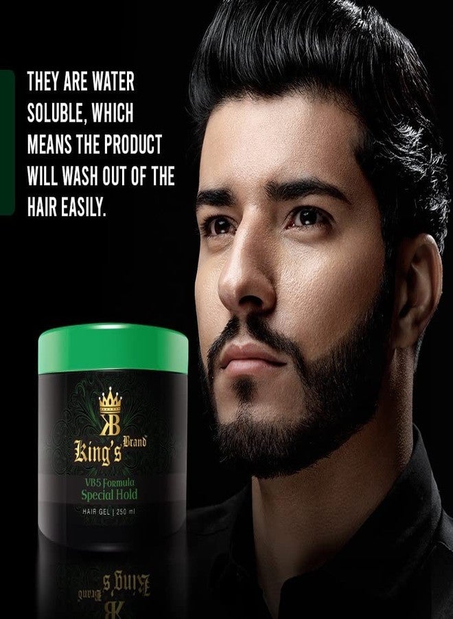 King's Brand Professional Use Series Men's Hair Gel (Strong Hold, 250 ml) - Image 2