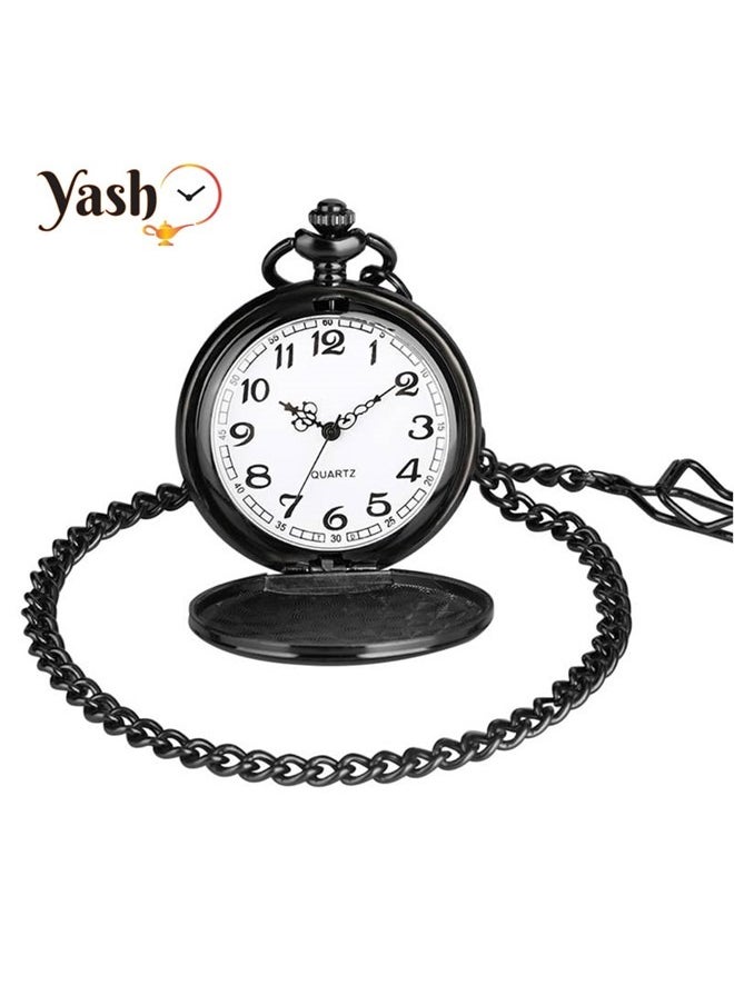 ياش ساعة جيب كوارتز بتصميم كلاسيكي باللون الأسود من ياش  - Image 3