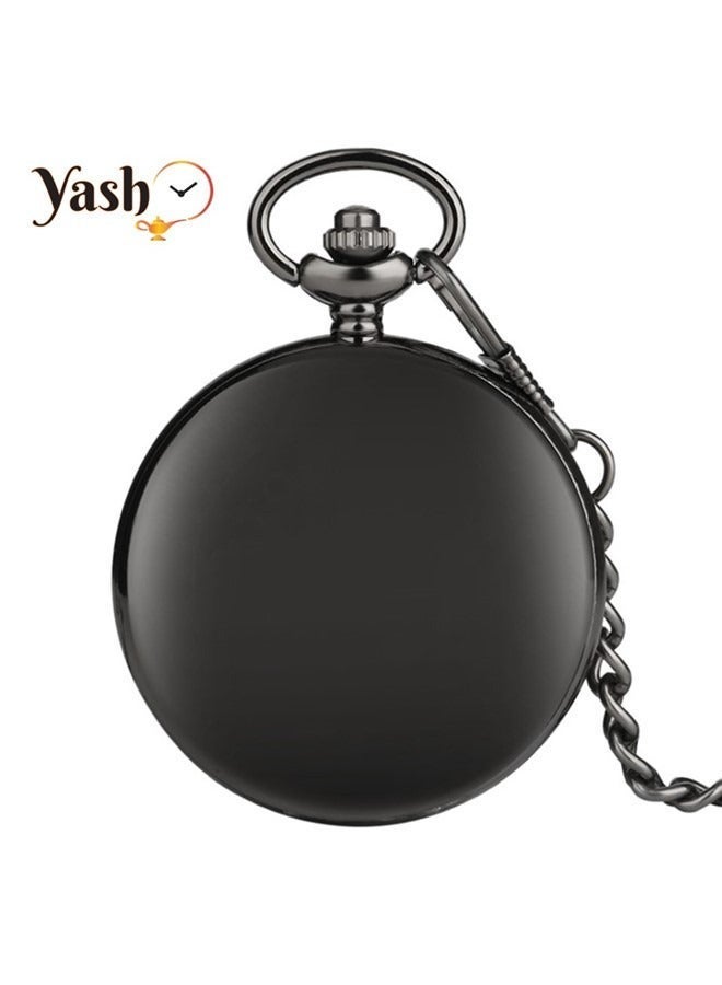 ياش ساعة جيب كوارتز بتصميم كلاسيكي باللون الأسود من ياش - Image 5