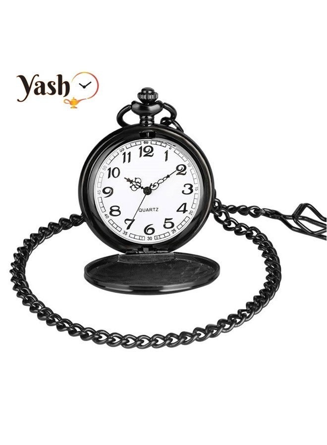 ياش ساعة جيب كوارتز بتصميم كلاسيكي باللون الأسود من ياش - Image 1