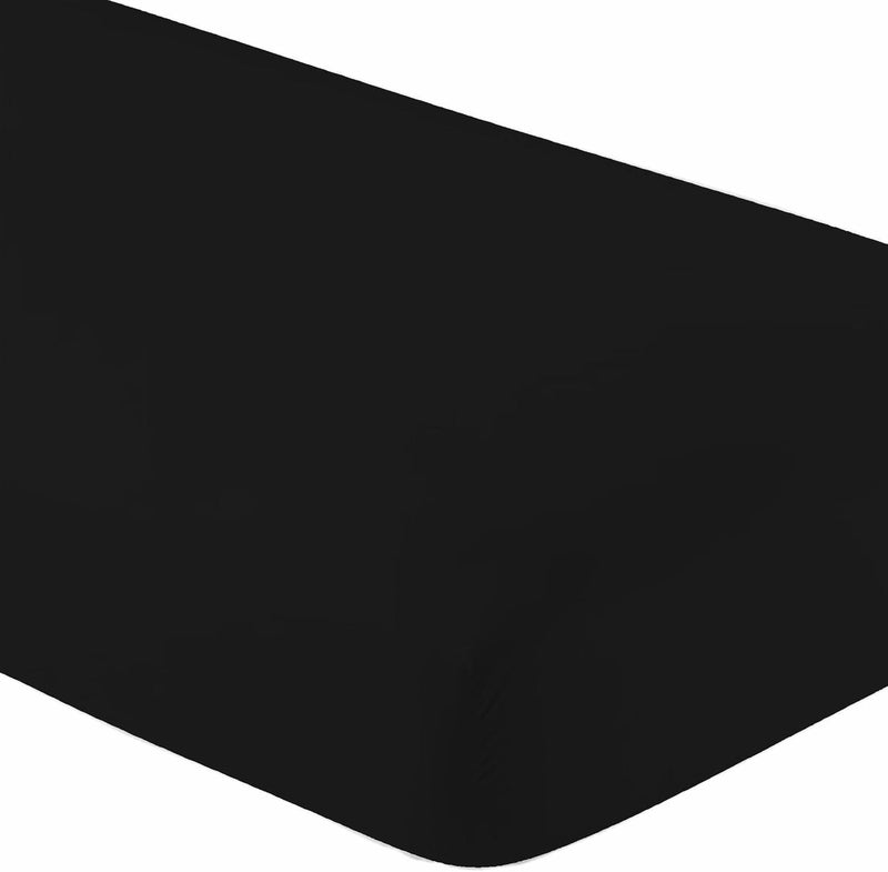 Crescent Baby 2 Pack 100 Cotton Knit Jersey Soft and Comfy Fitted Crib Sheet for Standard Crib and Toddler Mattresses for Baby Boys and Girls Pack of 2 Black - Image 1