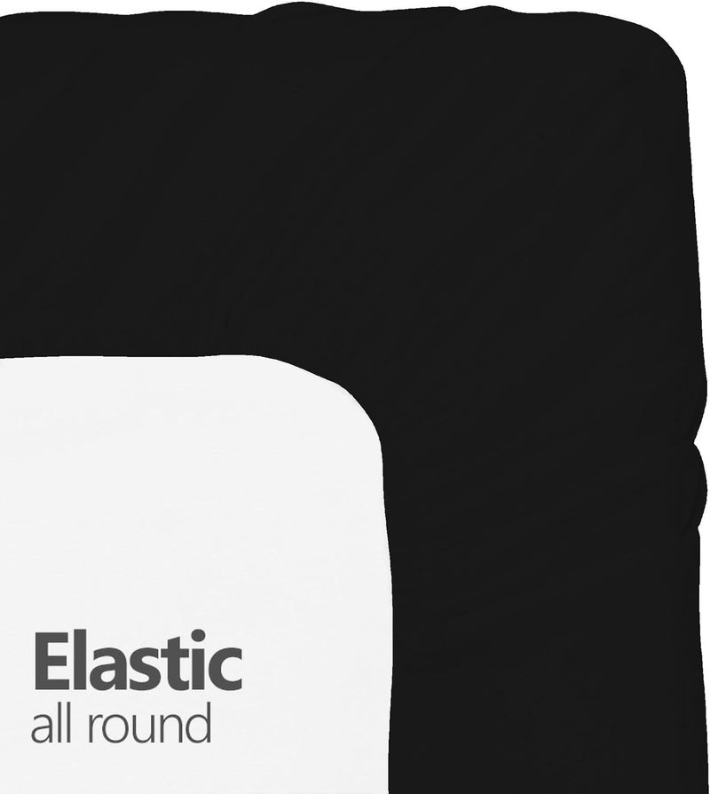 Crescent Baby 2 Pack 100 Cotton Knit Jersey Soft and Comfy Fitted Crib Sheet for Standard Crib and Toddler Mattresses for Baby Boys and Girls Pack of 2 Black - Image 5