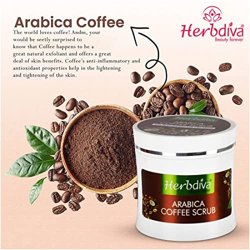 Herbdiva Arabica Coffee Scrub & Coffee Mask, 250ml Each | Enriched With Coconut Oil & Shea Butter, Skin Rejuvenation and Cell Repair Pack Of 2 - Image 3