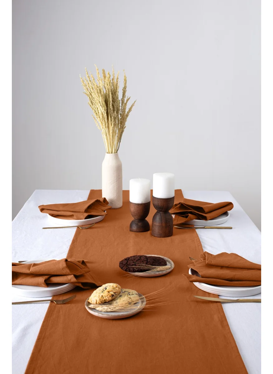 Wellstil Premium Linen Cinnamon Runner 40 x 150 cm