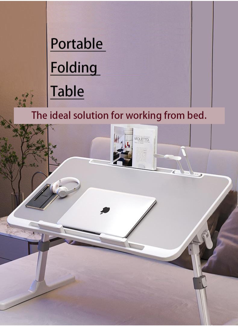 Yara Essentials - Laptop Desk for Bed, Adjustable Laptop Bed Tray Table, Portable Lap Desks with Foldable Legs, Book Slots and Laptop Stand for Sofa Couch Floor - Image 1