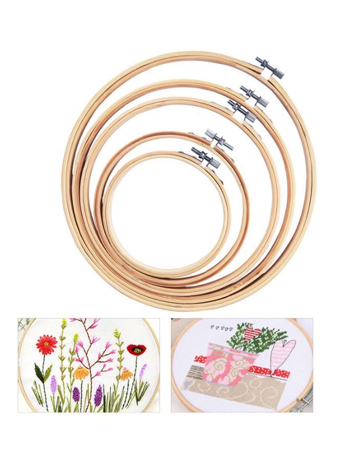 نيبمينينت طقم حلقات تطريز مكون من 5 قطع بيج - Image 1