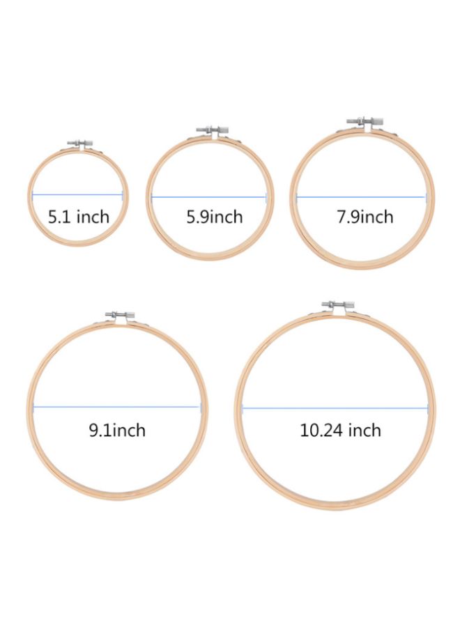 نيبمينينت طقم حلقات تطريز مكون من 5 قطع بيج - Image 4