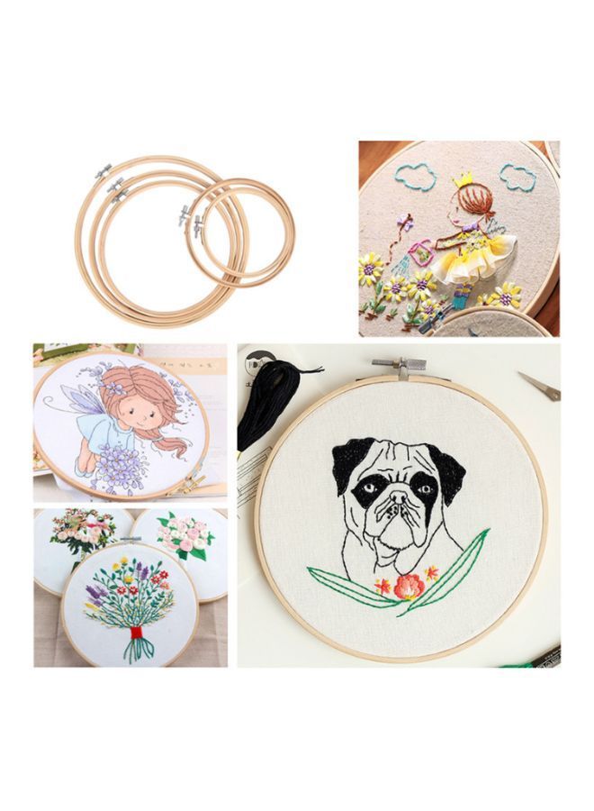 نيبمينينت طقم حلقات تطريز مكون من 5 قطع بيج - Image 2