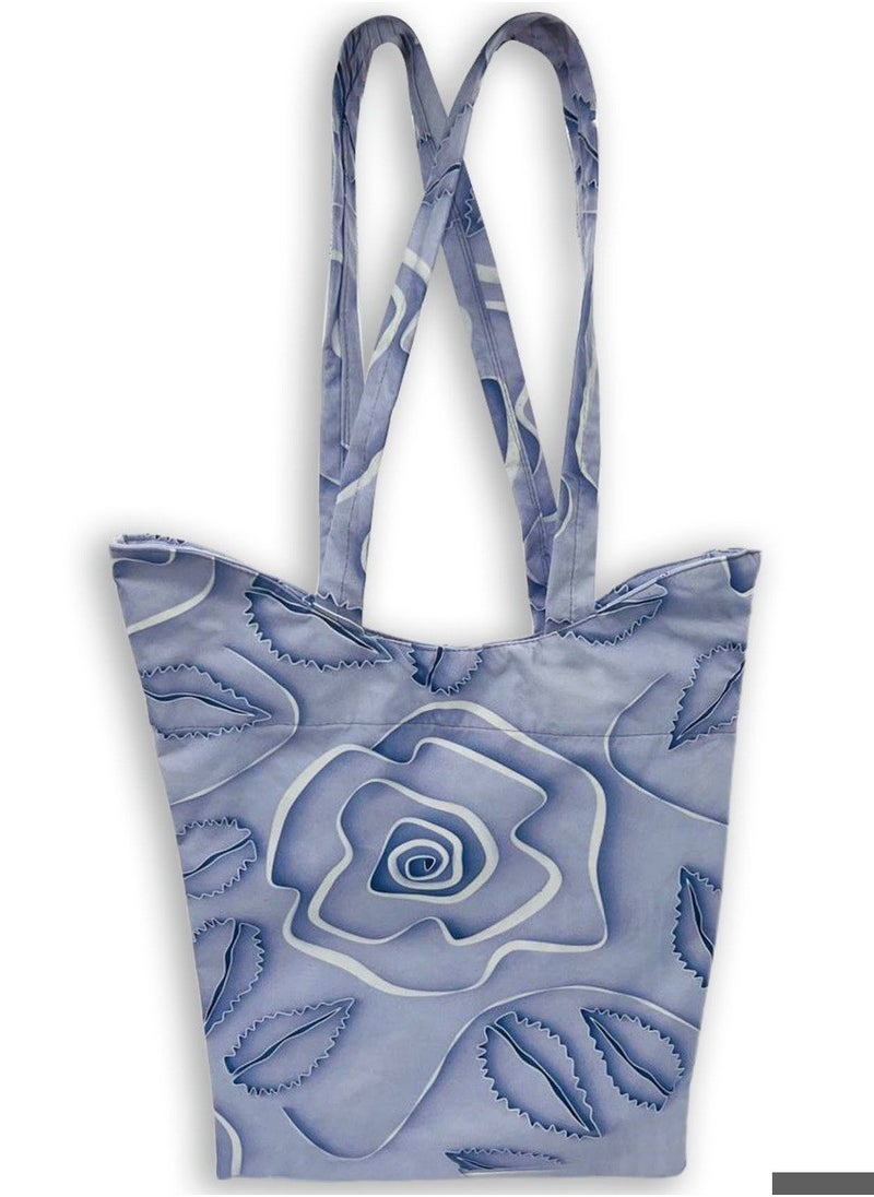 Gharibo Bags Embossed Flower Casual Printed Satin Tote Bag  - Image 1