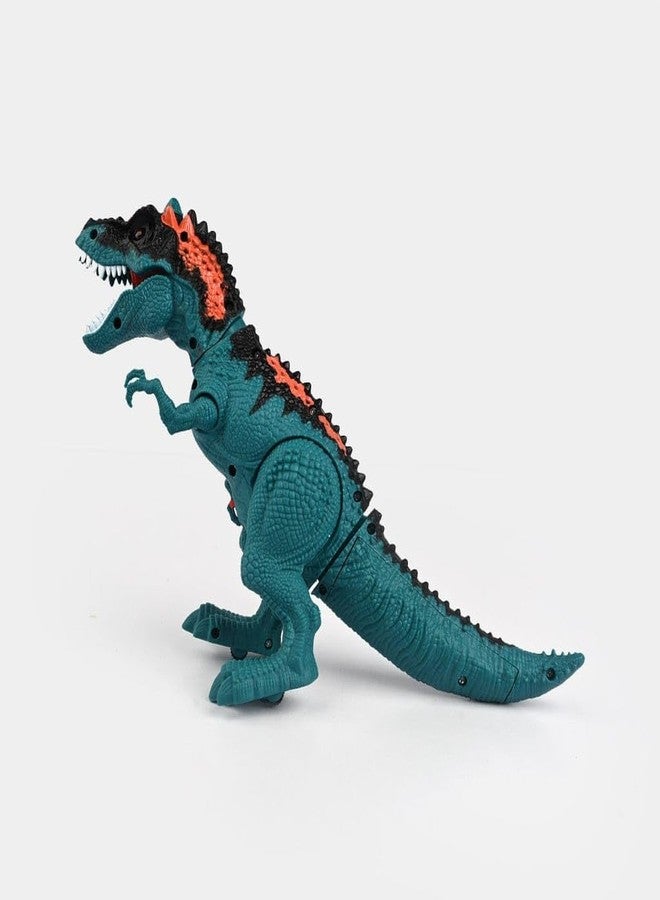 Space Enterprises Dinosaur World, Teal T-Rex with Fossil Display Base, Walking Movement, Light Up Eyes, Roaring Sound Effects, Interactive Educational Toy (Blue) - Image 4