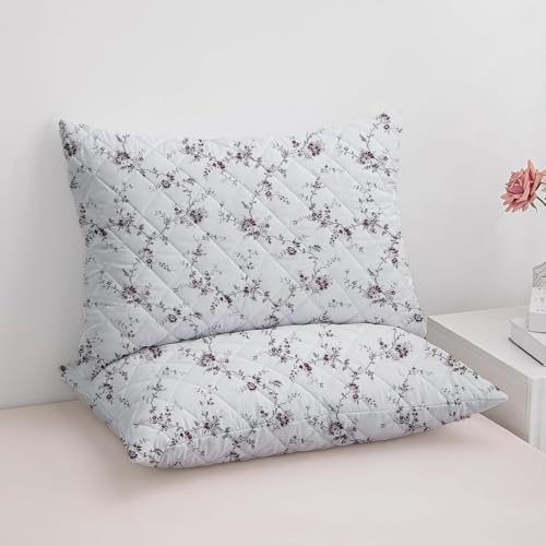 LINENWALAS Printed Cotton Quilted Pillow Cover - Set of 2 | Ultra-Soft, Cooling & Breathable | Skin & Hair Friendly |Zipper Closure | Sweat-Absorbent & Hypoallergenic (20x36 Inches, Vineyard), 300 TC - Image 5