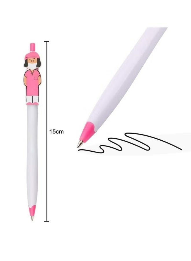أقلام ممرضة لطيفة، هدايا تقدير، أقلام تمريض ملهمة، أقلام ممرضة كرتونية مضحكة، أقلام حبر جاف مبتكرة لطلاب مدرسة التمريض، هدايا تخرج، مساعد طبي، رعاية صحية، 18 قطعة، لون وردي - Image 2