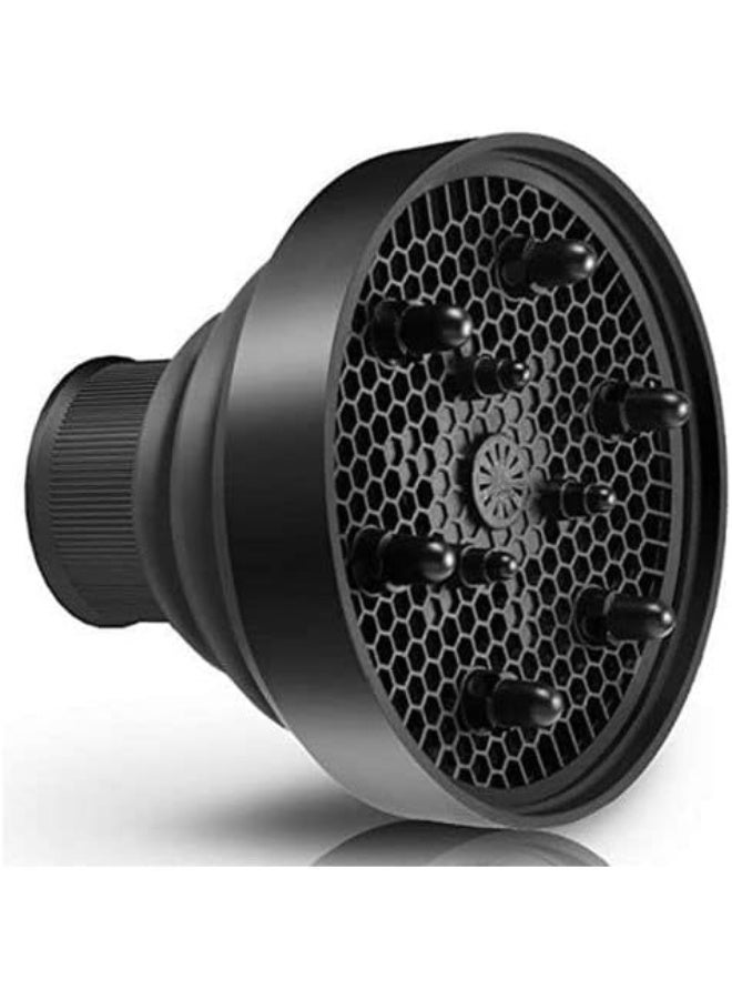Universal size hair dryer diffuser for curly hair, salon use, or individual use, black. - Image 2