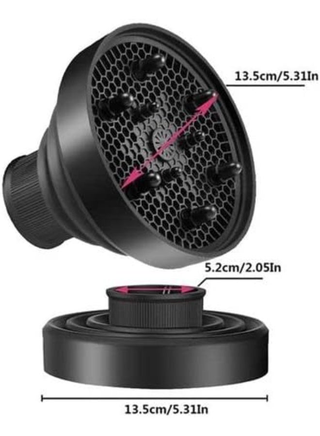 Universal size hair dryer diffuser for curly hair, salon use, or individual use, black. - Image 3
